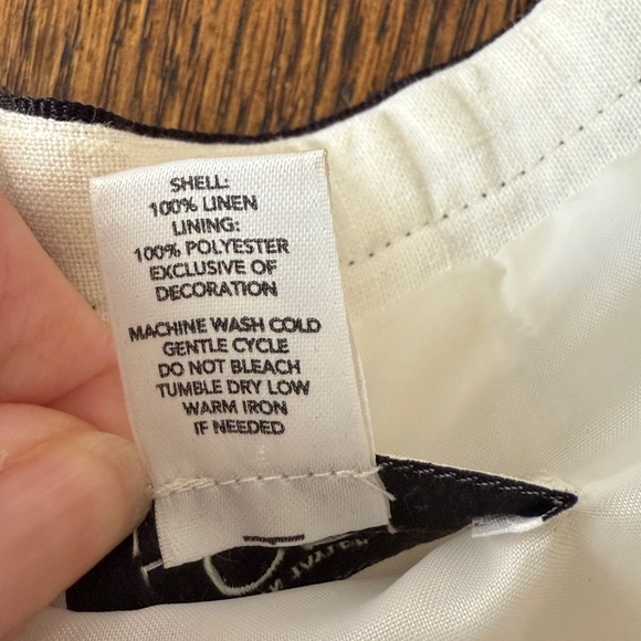 Ann Taylor Loft cream/black linen skirt. Size 0 - Picture 5 of 8